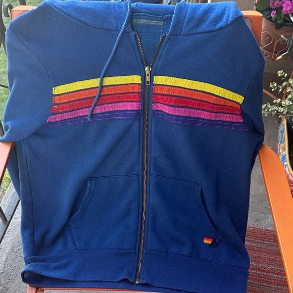 Aviator Nation Blue Hoodie Sweatshirt size Small - Picture 6 of 8